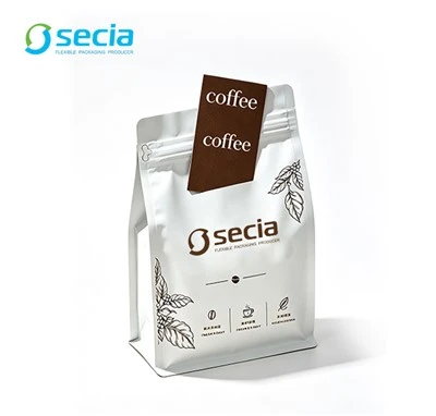 Kaffeebeutel mit flachem Boden und Karteneinsatz